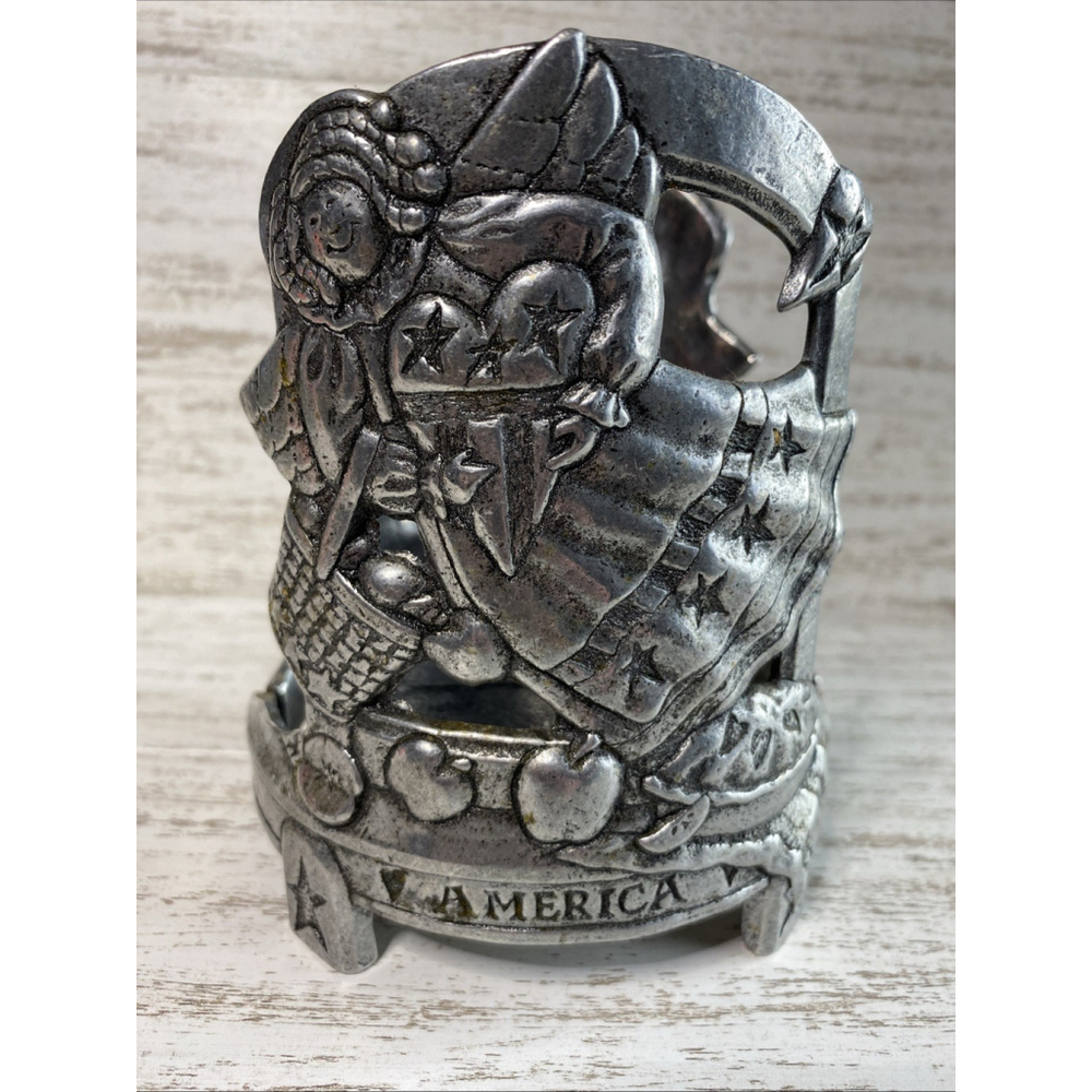 Pewter Americana Angel Candle Holder 5.5”
